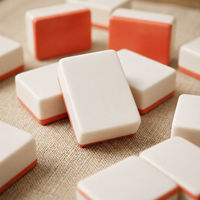 Ensemble de Mahjong Américain Moderne de Luxe Personnalisé, Tuiles en Acrylique Rose Corail et Vert à 3 Couches avec Jokers pour Vente en Gros, Cadeaux et Détail