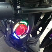 FDN Pièces de Moteur Accessoires Moteur Lumières U7 RGB Angel Eye Flash Led Phare pour Moto Scooter E-Bike Luces Led Para Motos