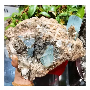 天然宝石アクアマリンヒーリングクリスタルブルー生鉱物標本大型アクアマリン鉱物標本