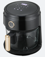 Friteuse à air numérique sans huile 3,5 L avec panier en verre visible, température réglable, cuisson rapide, friteuse saine pour la cuisine
