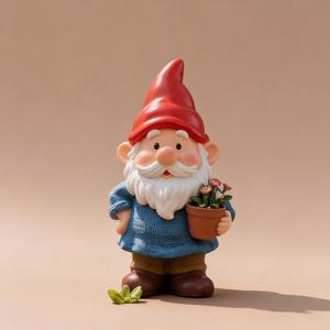 Estatua de Resina, Gnomos de <span class=keywords><strong>Jardín</strong></span>, Decoración para Exteriores, Enano <span class=keywords><strong>con</strong></span> Maceta para Hogar, Oficina, Figura Navideña y Juguete - Product Image 6