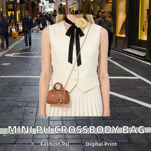 Sac bandoulière mini tendance en cuir PU avec impression numérique, petit sac à main à bandoulière pour femme, sac messager à chaîne unique - Product Image 2