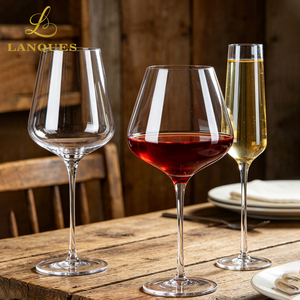 Juego de Copas de <span class=keywords><strong>Vino</strong></span> de Cristal Soplado a Mano Lanques, Juego de Copas para <span class=keywords><strong>Vino</strong></span> de Burdeos, Borgoña y Chardonnay, para Uso Doméstico y Hostelería - Product Image 2