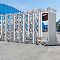 Porte pliante en alliage d'aluminium, porte pliante automatique, porte à commande à distance sans fil, porte de sécurité à écran LED, porte extérieure industrielle