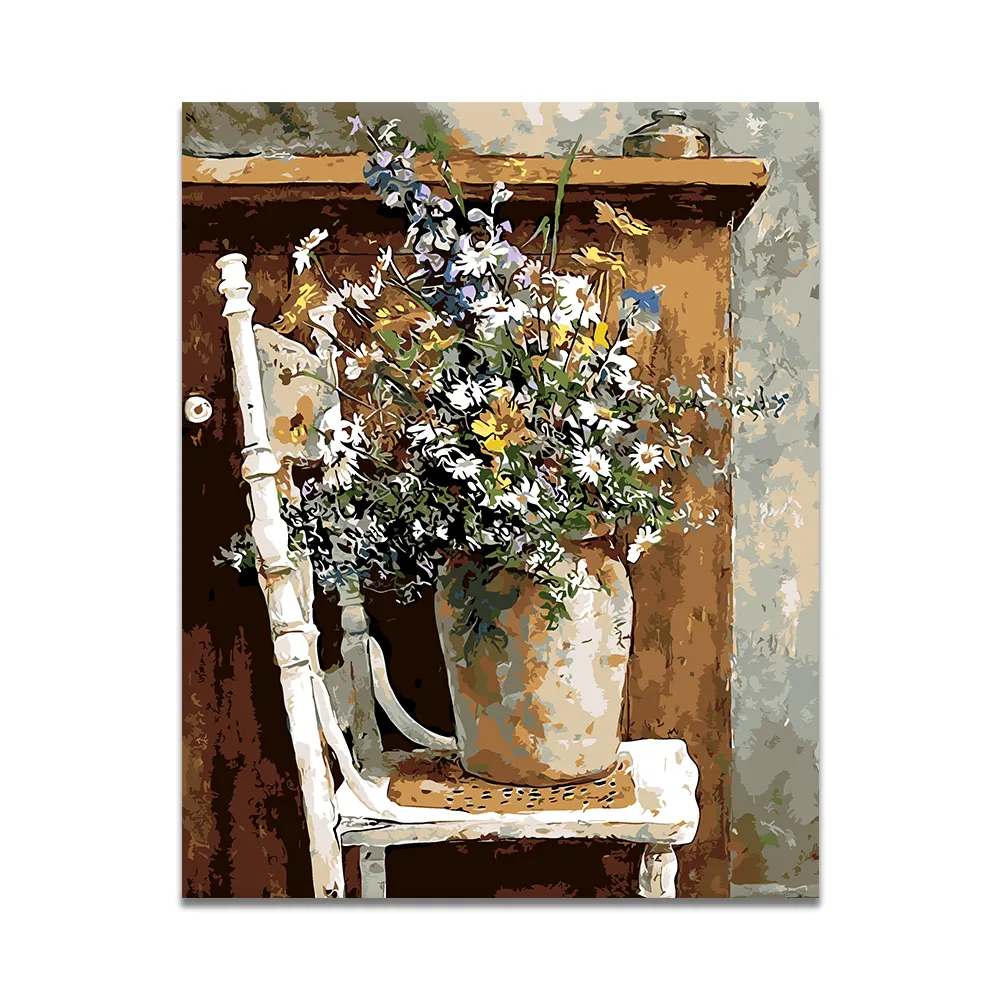 China Home Decor Wholesale Vintage Flower Picture Diy Digital Painting by Numbers