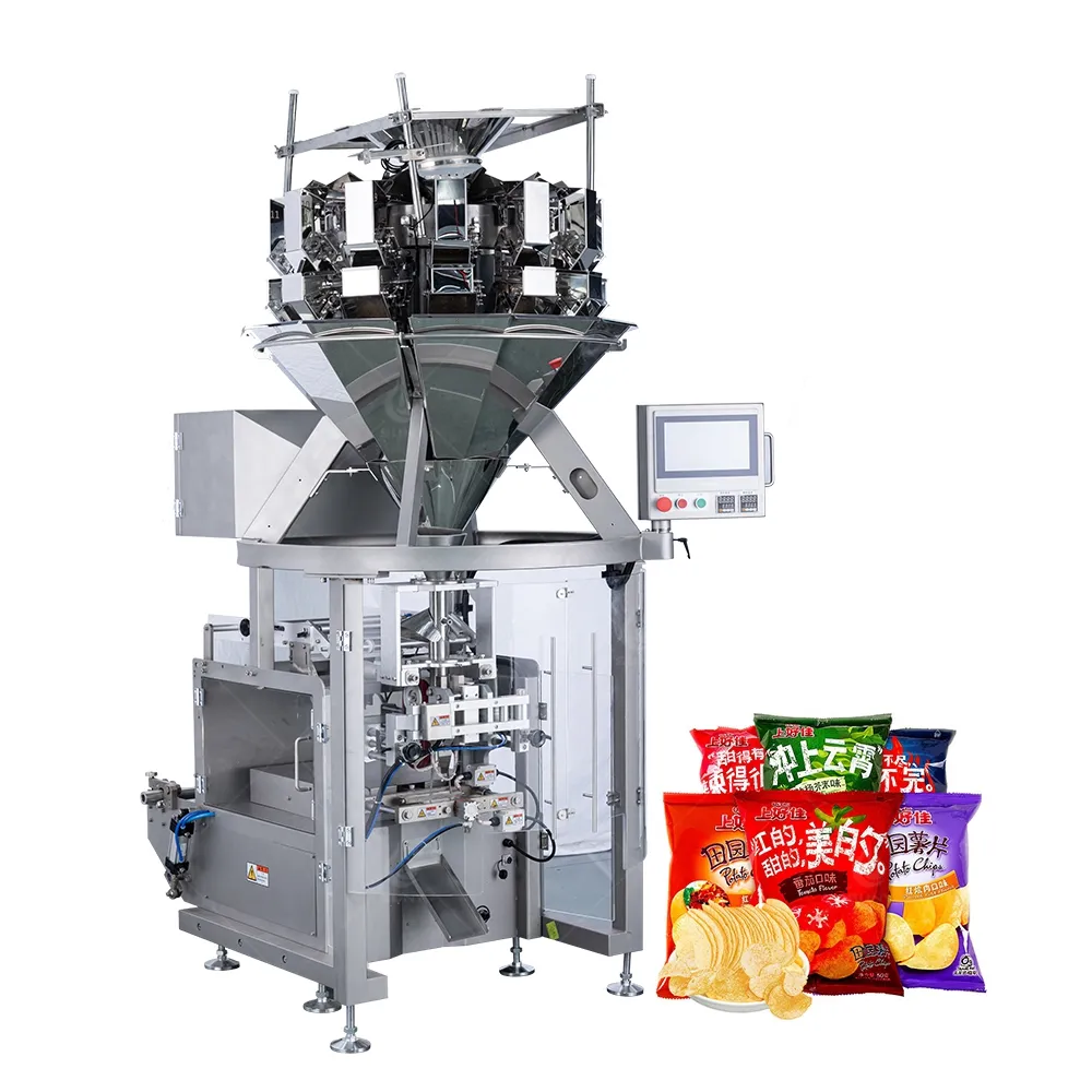 Vertical Packing Machine Hot Sale Multi-Function Vertical Food Snacks Nut Packaging Machine Puffed Food Potato Chips Crisps Packing Machine