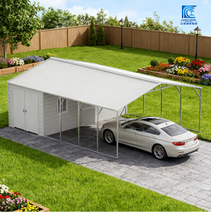 Garage en structure acier préfabriquée robuste, abri de rangement extérieur portable <span class=keywords><strong>et</strong></span> durable pour jardin <span class=keywords><strong>et</strong></span> entrepôt - Product Image 1