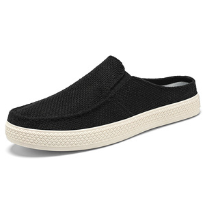 Chaussures décontractées d'été respirantes à bout rond pour hommes, style slip-on, confortables, type 'Daddy Shoes', pour l'extérieur et la maison, avec doublure en tissu tendance - Product Image 4