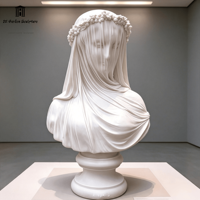 Statue de buste en marbre de style européen de figure féminine ornement intérieur/extérieur