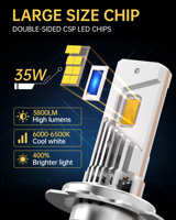 Ampoule de phare LED de voiture haute luminosité faible consommation H8 H9 H15 V04 70W 7600LM 6500K Canbus pour X5 HB3 HB4 9005 9006 H4