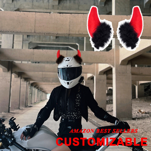 Kích Thước Miễn Phí Red Devil Sừng Cho Trẻ Em Trượt Tuyết Xe Máy & Xe Đạp Phụ Kiện Điều Kiện Mới Xe Máy Mũ Bảo Hiểm Sừng Giáng Sinh Halloween - Product Image 2