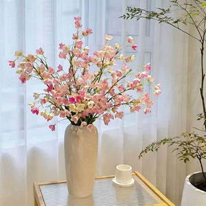 Fleurs artificielles de muguet en polyester, branche unique, rose clair et blanc, arrangement décoratif pour table - Product Image 4