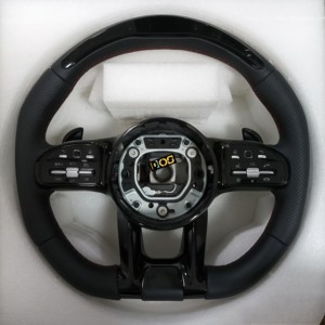 Volant en cuir personnalisé avec LED DOS pour Benz 2015-2021 W205 C300 E260 E300 S400 G350 GLA <span class=keywords><strong>43</strong></span> GT <span class=keywords><strong>AMG</strong></span> GLB GLC <span class=keywords><strong>SL</strong></span> - Product Image 1