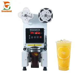 Automatic Cold Hot Drinks Electric Commercial Coffee Paper And Plastic Dual-use Cup Sealer Machine With Smart Panel