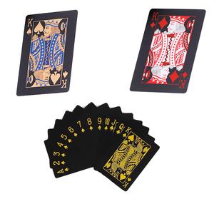 Carte à jouer de casino personnalisée d'usine professionnelle jeu de cartes imprimé taille personnalisée carte à jouer en papier à noyau noir pont de poker magique - Product Image 1