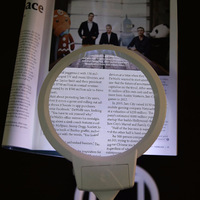 3B-1A 2X 6X Foldable Dual Lens Desktop Table Magnifier 2 LED Large 130mm Acrylic Lens Diameter Magnifying Glass Mental Bracket
