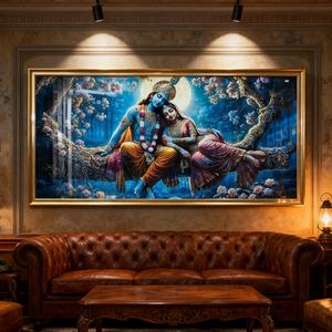 Pintura al Óleo Personalizada al por Mayor de Pareja India, Decoración para el Hogar, Nueva Pintura de Pared para Dormitorio, Sala de Estar, Pintura de Porcelana de Cristal - Product Image 4