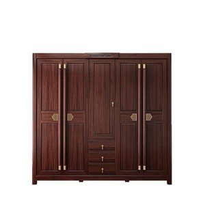 Armario de Madera Maciza Estilo Chino, 3, 4, 5 Puertas, Armario Superior, Armario Esquinero, Mueble de Almacenamiento Grande para Dormitorio - Product Image 3