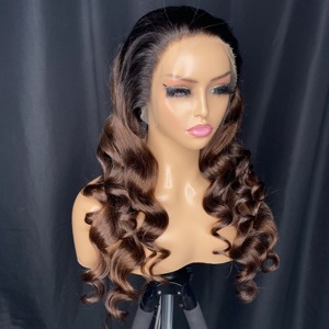 Peluca frontal de encaje HD 13x4 de cabello humano virgen Remy ondulado de alta calidad, estilo Body Wave, indio y brasileño, al por mayor y barata - Product Image 3