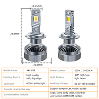 AKE V89 200W HB3 9005 phare LED super lumineux 20000lm 6000k blanc naturel 9005 Canbus ampoule LED pour Accord X5 faisceau de 360 degrés