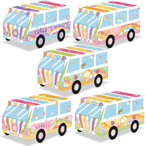 25 pz Groovy scatole per camion per feste retrò a tema Hippie con Logo personalizzabile Design rimovibile per centrotavola decorazione da tavola - Product Image 6