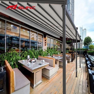 SUNC 3x3 Pergola noire et blanche gazébo moderne, Pergola d'extérieur avec toit rétractable, Pergola en aluminium, <span class=keywords><strong>ombre</strong></span> non revêtue - Product Image 5