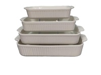 Ensemble de 3 plats en céramique JIUWANG pour four et table, plats ovales, plat à gratin en grès, plat à lasagna