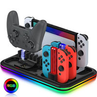 Nuevo soporte de refrigeración multifuncional para Nintendo para Switch Joy Con pegatina Joypad controlador cargador estación de carga tarjeta
