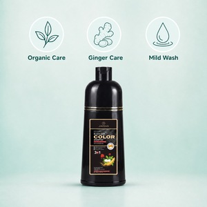 Bajo MOQ OEM Jengibre Cuidado a base de hierbas Lavado suave Rápido 3-1 Champú para tinte de cabello marrón orgánico japonés Natural de Tailandia Crema negra - Product Image 4