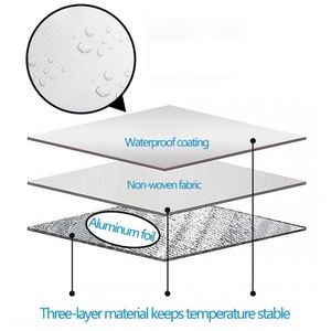 Sac isotherme pliable de haute qualité en tissu non tissé, avec poignée, pour la livraison de nourriture, les plats à emporter en plein air, le vin, les gâteaux - Product Image 3