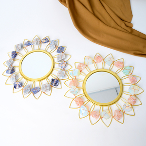 Miroirs en pierres naturelles brutes en gros, bijoux en quartz <span class=keywords><strong>de</strong></span> haute qualité, artisanat en cristal pour la décoration intérieure - Product Image 4