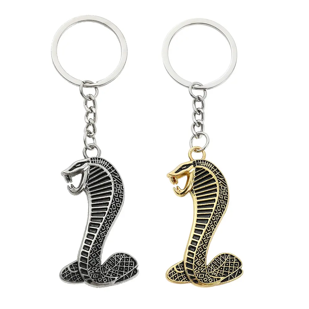 Vente en gros de porte-clés serpent créatif Porte-clés en métal en forme d'animal Cadeau promotionnel Porte-clés serpent breloque de sac Cobra Porte-clés souvenir