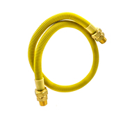 Tuyau de gaz flexible en acier inoxydable 3/4\" avec raccord en laiton pour gaz