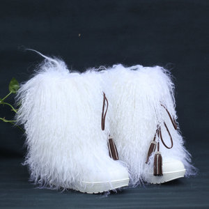 Botas Iluminadas de Pelo de Guepardo e Pelo Mongol Luxuoso com Bico Fechado para Inverno, Primavera e Outono - Product Image 2