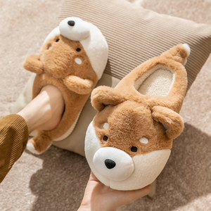 Cute Cartoon <strong>Dog</strong> Design Novelty Plush Warm Non-slip Platform Fluffy Winter House <strong>Slippers</strong> <strong>for</strong> Women - Product Image 1