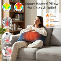 Oreiller chauffant électrique rechargeable chaud, en velours tricoté lisse, amovible et lavable, positionneur d'oreiller pour le corps, coussin chauffant