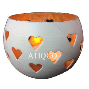 Portavelas liso votivo de hierro redondo gris para decoración de Fiestas | Portavelas de hierro - Product Image 5