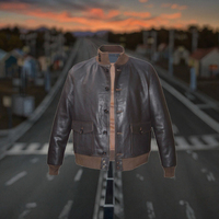 Blouson Bomber Vintage Décontracté pour Homme en Cuir de Cheval 100% Véritable et Laine, Imperméable, Écologique, Tendance, Logo Personnalisé