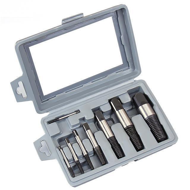 Portable 8 Pcs Screw Extractor Set Damaged Screw Removal Tool Broken Bolt Water Pipe Removal Tool Kit