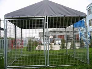 คอกสุนัข10x10สำหรับงานหนักกลางแจ้งขนาดใหญ่พร้อมโครงเหล็กชุบสังกะสีและรั้วเชื่อมโซ่สำหรับอาคารสวน - Product Image 3