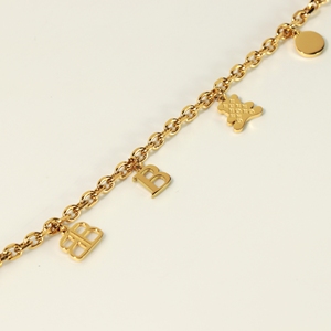 Bracelet chaîne à maillons ovales plaqué or avec breloques en forme de lettre, réglable, bijoux pour femmes - Product Image 2