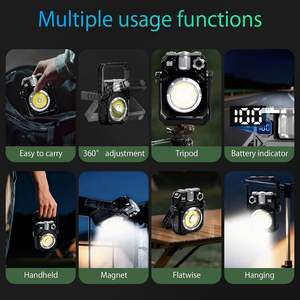 Lámpara de Trabajo LED COB Solar ALECTER APH-L137, 1500LM, Magnética, IP65 Impermeable, 6000K Luz Diurna, Recargable por USB, Linterna para Auto - Product Image 6