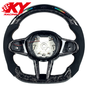 Customized forged carbon fiber black leather LED steering <b>wheel</b> for BMW G20 G30 G21 G22 G28 G32 M340i 330i G82 G80 M440i - Product Image 1