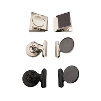 Clips magnétiques en métal argenté robustes et résistants de 30 mm de large pour réfrigérateur, maison, bureau, salle de classe, en vente