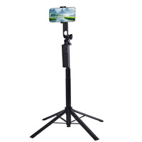 Nouveau support de microphone cravate tout-en-un avec perche à selfie rotative à 360 degrés pour téléphone portable