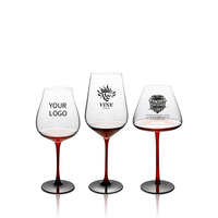 Cravate noire de haute qualité verre à vin personnalisé vente chaude cristal rouge élégant gobelet de mariage minimaliste élégant Logo matière plastique