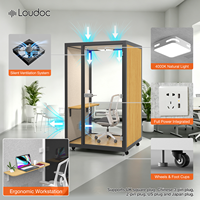 Cabine téléphonique acoustique individuelle insonorisée 33 dB avec ventilation pour bureau et centre d'appels – Offre Spéciale