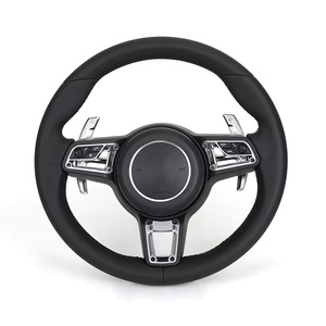 Hiled พวงมาลัยหนังแท้สีน้ำตาลหรูหราสำหรับ <span class=keywords><strong>Porsche</strong></span> Cayman 95B 911 991 Cayenne 958 Panamera 970สไตล์สปอร์ต - Product Image 3