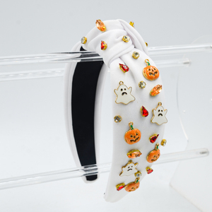 2025 nóng bán Halloween dễ thương chút ma bí ngô Shape Top Knot headbands với pha lê tùy chỉnh hairbands cho phụ nữ - Product Image 3