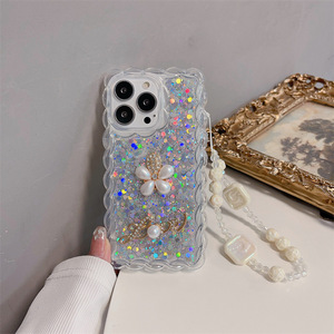 Sáng Bán buôn chất lượng tốt vỏ long lanh điện thoại di động Trường hợp với dây buộc - Product Image 6